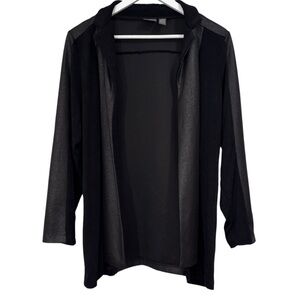 Travelers by Chicos Black Open Cardigan Jacket Size 8/10